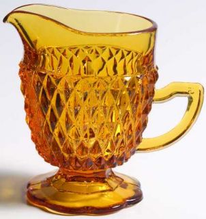 Indiana Glass Diamond Point Amber Creamer   Solid Amber,Heavy Pressed