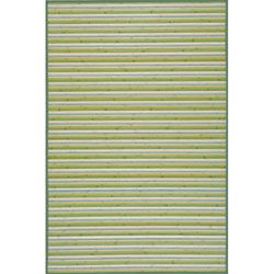 Handmade Lime Green Stripe Bamboo Rug (4 X 6) (GreenPattern GeometricMeasures 0.125 inch thickTip We recommend the use of a non skid pad to keep the rug in place on smooth surfaces.All rug sizes are approximate. Due to the difference of monitor colors, 
