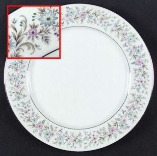 Noritake Blythe Dinner Plate, Fine China Dinnerware   Pastel Floral Rim