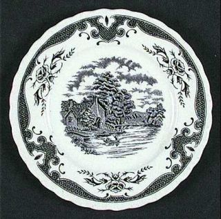 Grindley Scenes After Constable Black Bread & Butter Plate, Fine China Dinnerwar