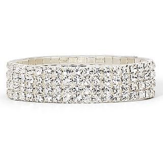 Vieste Bracelet, Crystal 4 Row Stretch