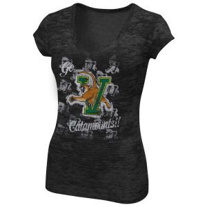 Vermont Catamounts adidas NCAA Womens Go Logo V Neck Short Sleeve Burnout T Shirt