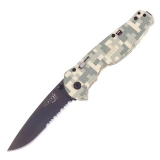 SOG Knives DFSA98 SOG Flash II Partially Serrated Folding Knife Black TiNi Blade with Digi Camo Handle
