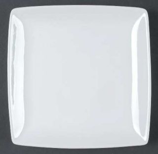 Over And Back Maison Salad Plate, Fine China Dinnerware   All White,Undecorated,