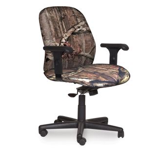 Allegra Upholstered Management Chair (Mossy Oak?? Break Up Infinity??, black baseWeight capacity 250 lbsDimensions 40.75 44.5 inches high x 26 inches wide x 26 inches deepSeat dimensions 19 inches deep x 21.75 inches wideBack size 19.75 inches wide x 