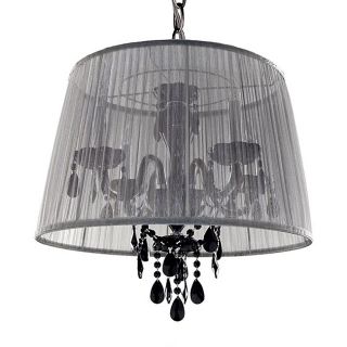 Versailles Traditional Bohemian Four light Crystal Chandelier Black With Black Shade (Bohemian Crystal 4 foot chain and wire Setting IndoorFixture finish Black Bohemian CrystalShades Light Black Shade Number of lights 4 Requires four (4) 60 watt Max C