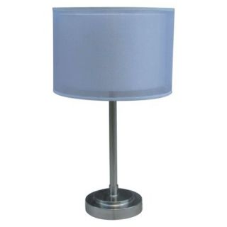 Threshold Silver Table Lamp with Double Shade