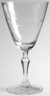 Fostoria Sweetheart Rose Water Goblet   Stem #6092, Cut #877