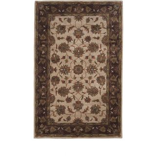 Tempest Hand tufted Ivory/ Brown Rug (5 X 8) (WoolPile height 1.5 inchesStyle TraditionalPrimary color IvorySecondary color Brown Pattern FloralTip We recommend the use of a non skid pad to keep the rug in place on smooth surfaces.All rug sizes are 
