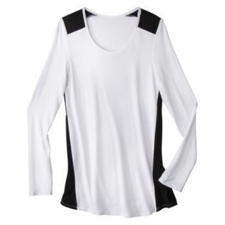 Mossimo Womens Colorblock Long Sleeve Top   White/Black XL