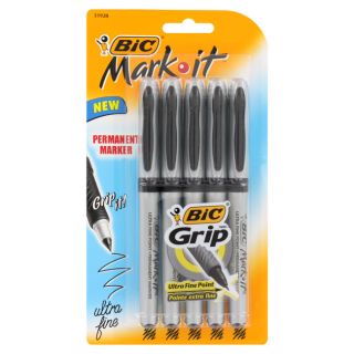 Bic Mark It Black Ultra Fine Point Permanent Markers (pack Of 15) (BlackInk color Black inkNon refillablePoint size Ultra fineSize 5.5 inches long 5.5 inches long )