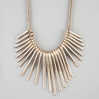 Metal Sticks Statement Necklace Gold One Size For Women 232469621