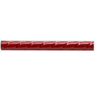 Somertile 1x9.75 in Red Rope Pencil Ceramic Trim Tile (pack Of 12) (RedGrade 1, first quality productTraditional design is styled for interior useP.E.I. rating of 0, suitable for walls and residential use onlyWater absorption Semi vitreous, more than 3 p