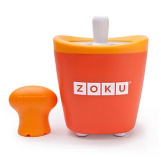ZOKU Single Quick Pop Maker w/ 3 Sticks & 3 Drip Guards, Super Tool, Orange