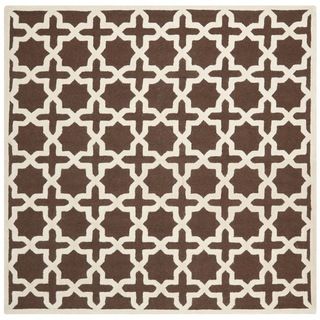 Safavieh Handmade Moroccan Cambridge Dark Brown Wool Rug (8 Square)