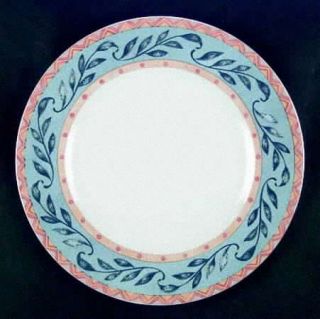 Interiors (PTS) Sanibel Dinner Plate, Fine China Dinnerware   Coral & Blue Flowe