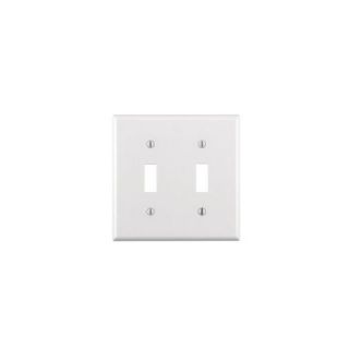 Leviton 88009 Electrical Wall Plate, Toggle Switch, 2Gang White
