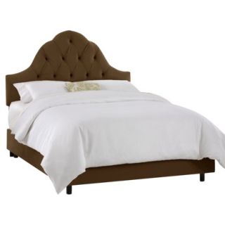 Skyline Queen Bed Toulouse Velvet Bed   Brown
