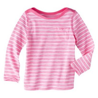 Cherokee Infant Toddler Girls Striped Long Sleeve Tee   Dazzle Pink 2T