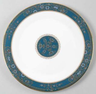 Royal Doulton Carlyle Dinner Plate, Fine China Dinnerware   Blue Flowers, Gold L