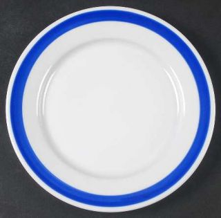 Crate & Barrel Diner Blue Salad Plate, Fine China Dinnerware   Blue Stripe Off E