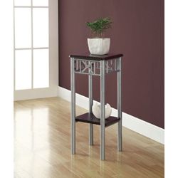 Cappuccino/ Silver Metal Plant Stand