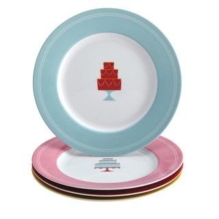 Cake Boss Mini Cakes Serveware 4 piece Porcelain Dessert Plate Set