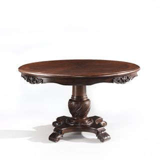 Signature Design By Ashley Round Brown Pedestal Table Base/ Top