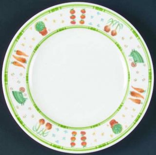 Mikasa Harvest Lane Salad Plate, Fine China Dinnerware   Intaglio,Green Bands/Li