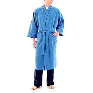 Stafford Long Sleeve Kimono Robe Big&Tall, Cobalt Stripe
