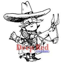 Deep Red Cling Stamp  Cowboy
