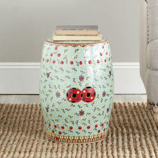 Safavieh Paradise Chinese Floral Light Blue Ceramic Garden Stool (Light BluePattern Floral print, authentically colored in celadon green with faux red nail heads and double red prosperity coinsMaterials CeramicDimensions 17.8 inches high x 13 inches di