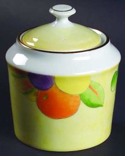 Laure Japy Aquarelle Sugar Bowl & Lid, Fine China Dinnerware   Fruits, Flowers,