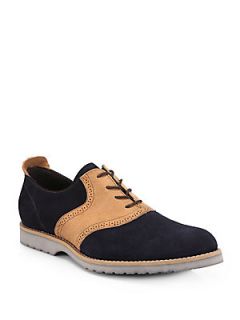 Vern Suede & Leather Saddle Shoes/Navy   Navy