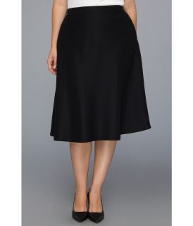 Pendleton Plus Size Worsted Wool Flannel Bias Skirt Womens Skirt (Black)