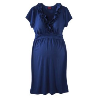 MERONA Waterloo Blue Ruffle Nck Cap Slv Short Dress   XS
