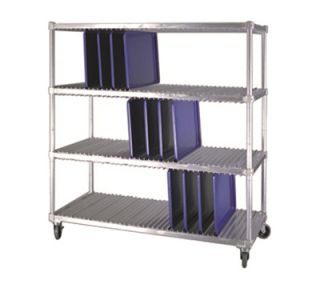New Age Mobile Tray Drying Rack w/ 3 Levels & (40)18x26 in Pan Capacity, Aluminum
