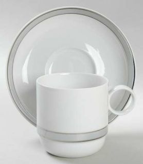 Rosenthal   Continental Poetic Flat Cup & Saucer Set, Fine China Dinnerware   Du