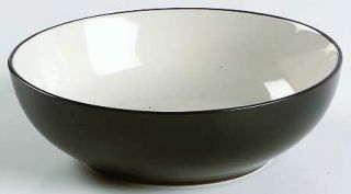 Alfred & Sapota Luna Charcoal Soup/Cereal Bowl, Fine China Dinnerware   Black Ou