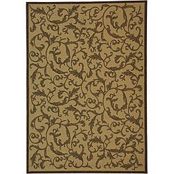 Indoor/ Outdoor Mayaguana Natural/ Brown Rug (53 X 77)