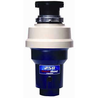 Waste Maid 1/2 Hp Mid duty Disposer (White/blueMaterials Stainless steel, glass filled nylon, PM MotorInterior/Exterior Residential disposerHorsepower 1/2 HPHardware finish Stainless steel and blueDimensions 9 inches high x 9 inches wide x 16 inches 
