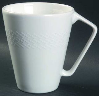 Kenneth Cole Reaction R Logo Mug, Fine China Dinnerware   All White,White Reacti