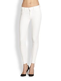 Hudson Nico Mid Rise Super Skinny Jeans/White   White