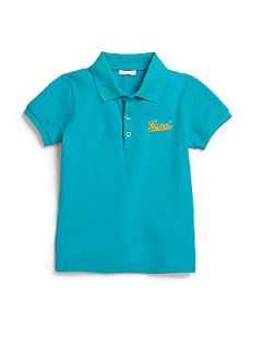Gucci Little Boys Pique Polo Shirt   Tropics Blue