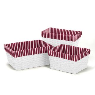 Sweet Jojo Designs Red/ White Stripe Basket Liners (set Of 3) (Red/ whiteFits baskets ranging from size 6 inches x 8 inches to 12 inches x 16 inchesBaskets not includedMaterials 100 percent cottonDimensions 26.5 inches x 15.5 inches x 16 inchesCare inst