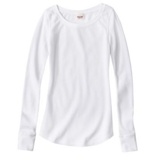 Mossimo Supply Co. Juniors Long Sleeve Thermal Tee   Fresh White L(11 13)