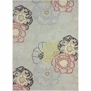 Nuloom Machine tufted Contemporary Floral Grey Rug (56 X 76)