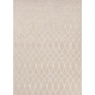 Hand woven Solids Solid Pattern Ivory Rug (8 X 11)