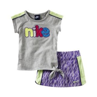 Nike Printed Two Piece Toddler Girls Set   Grey