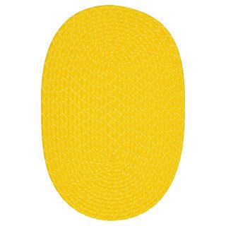 Indoor/ Outdoor Colorful Yellow Braided Rug (5 X 8)